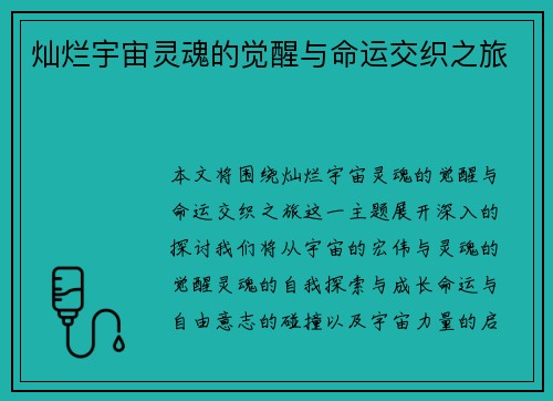 灿烂宇宙灵魂的觉醒与命运交织之旅